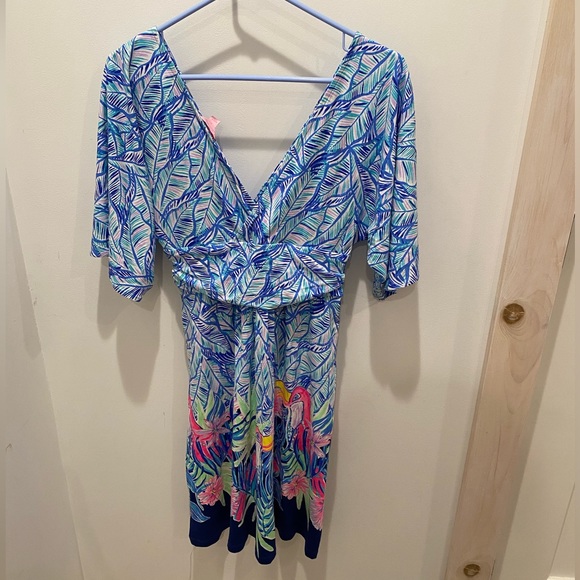 Lilly Pulitzer Parigi Dress in Bennet Blue “Let’s Mango” Pattern Size Small - Picture 8 of 10